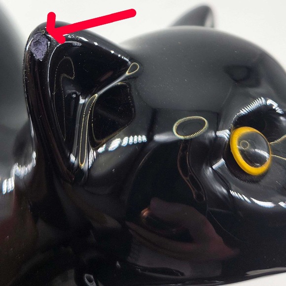 Retired Party Lite Black Cat Halloween ceramic Tea Light Candle holder - Picture 6 of 6